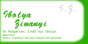 ibolya zimanyi business card